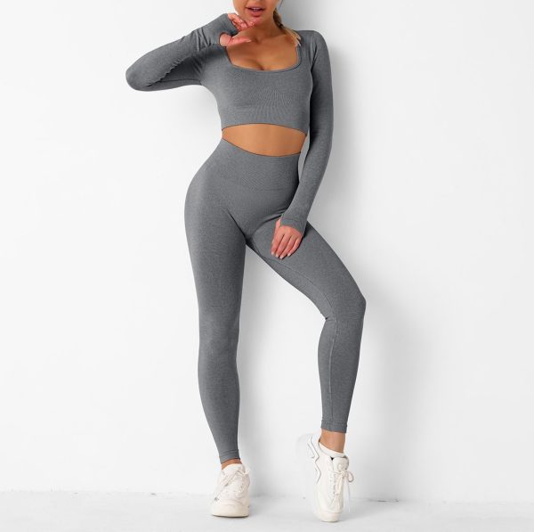 Purple Tight-fitting Yoga Suit Sexy Casual Running Sportwear For Women - Image 4