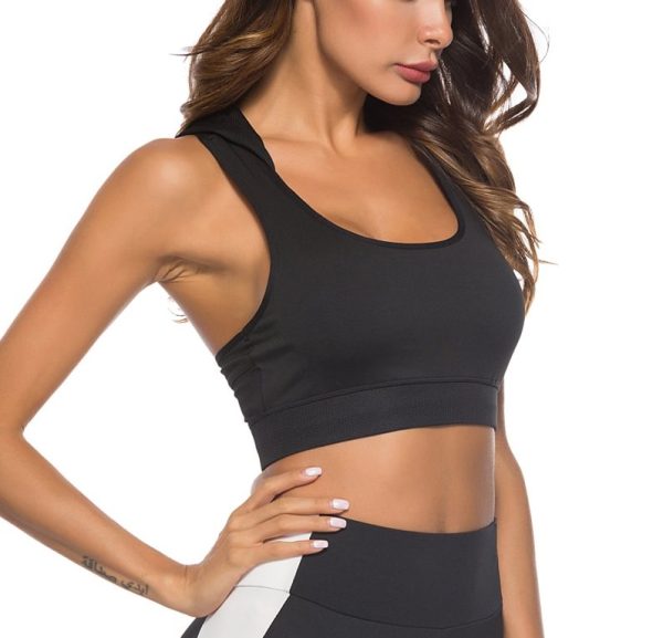 Black Hooded Sports Vest - Image 4