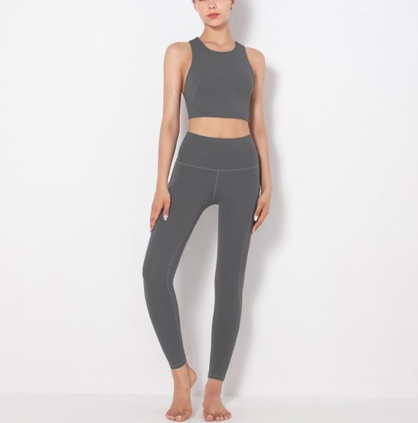 Dark Blue Beautiful Back Yoga Vest - Image 6