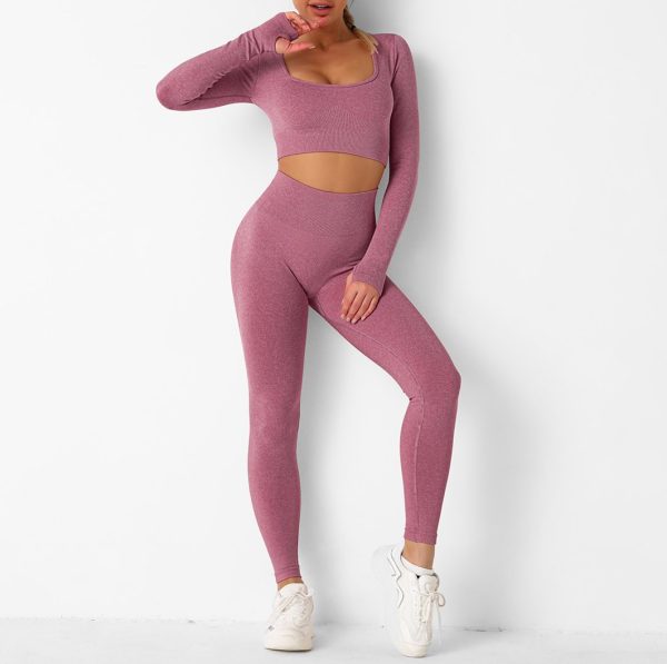 Purple Tight-fitting Yoga Suit Sexy Casual Running Sportwear For Women - Image 7